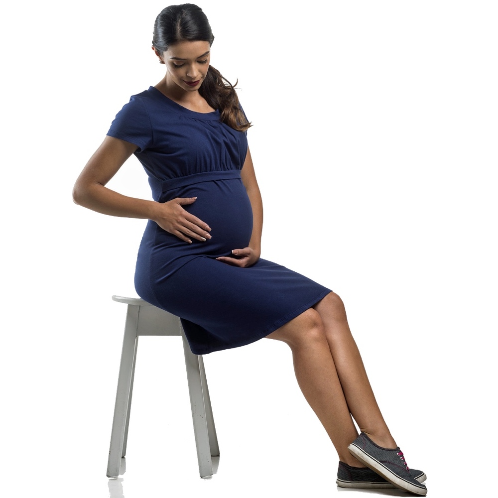 2-in-1 Empire Waist Maternity Nursing Dress